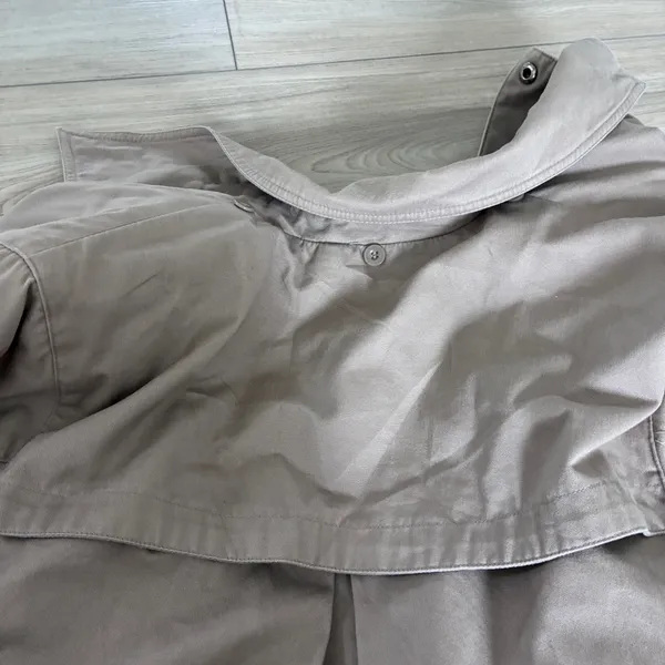 SM2 Tan Khaki Full Zip Cotton Utility Jacket Womens Large Mid-Length Coat‎ - Image 4