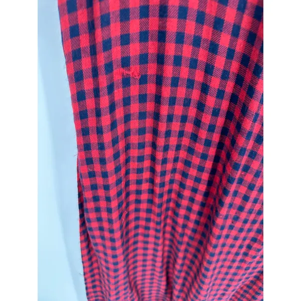 Zara Cardigan Women SMALL Red Navy Blue Plaid Button Front Maxi Dress Duster‎ - Image 6