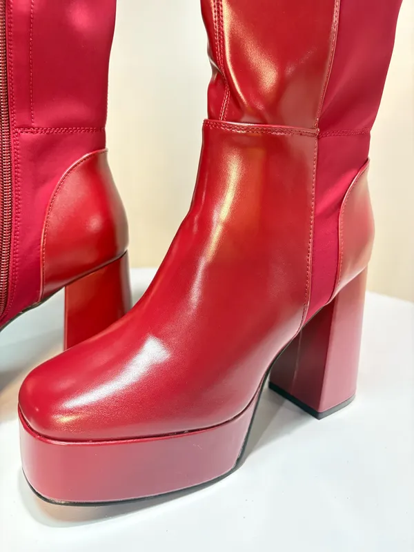 Women Red Knee Boots/ New Size 7 - Image 4