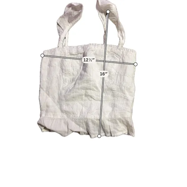 Abercrombie & Fitch White Lace Ruffle Cami Smocked Crop‎ Top XS Cottagecore - Image 3