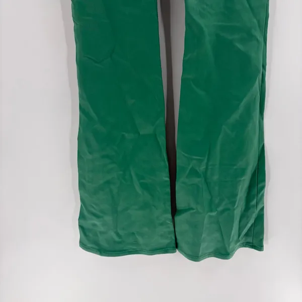 Edikted Luna st patricks Faux Leather College Green Flared Pants Size 24 - Image 10