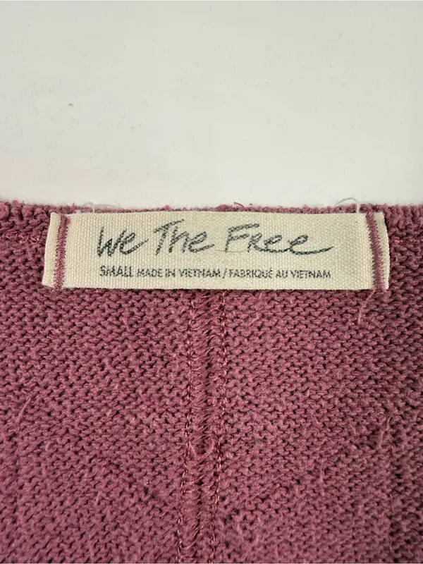 Free People Long Sleeve V‑Neck Knit Top in Plum/Mauve - Image 5