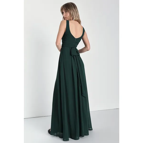 NWT Lulus Sensational Moment Emerald Green Pleated Maxi Dress Bridesmaid Gala XL - Image 3