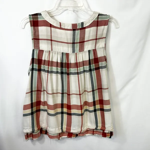 True Craft XL Tank Top Plaid Button Front Sleeveless Western Cowgirl Country 885 - Image 2