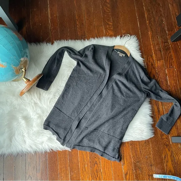 Loft Grey Cardigan Sweater Jacket - Image 3