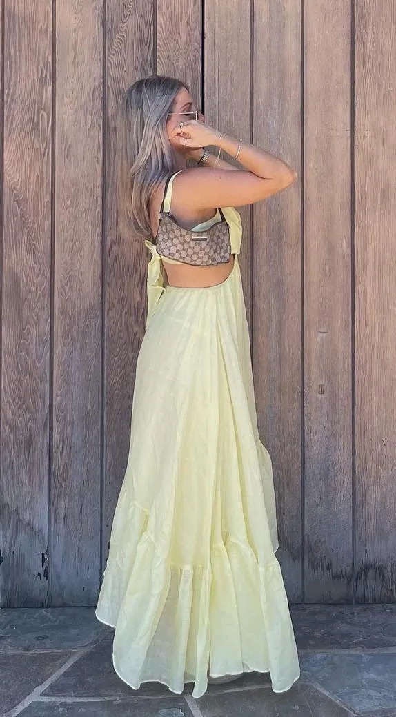 Bardot Yellow  Dress - Image 4