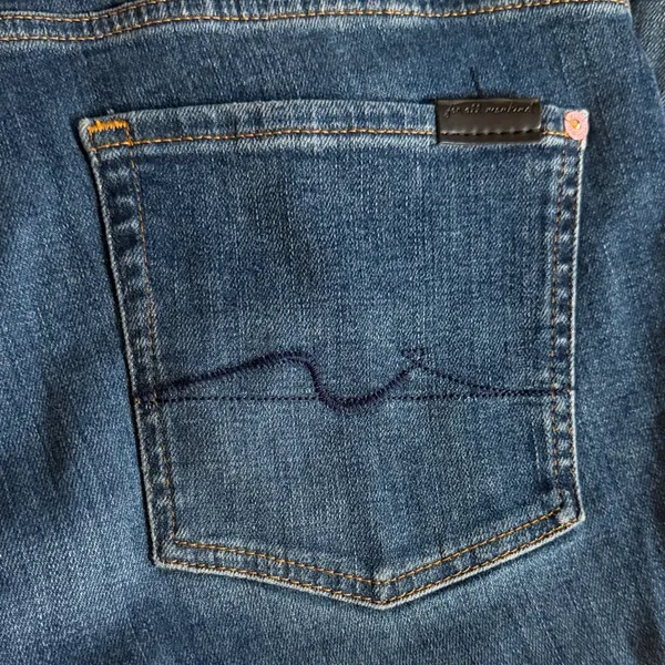 7 For All Mankind Dark Blue Bootcut Jeans - Image 7