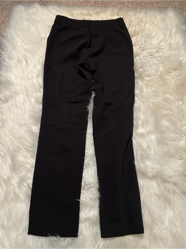 Women's Dress Pants Trousers Black Mid-Rise Unbranded 2Way Stretch 552-1003F - Image 5