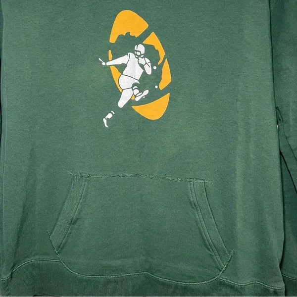 47 Brand Green Bay Packers Sweatshirt Vintage Football Raglan Pocket Pullover XL - Image 6
