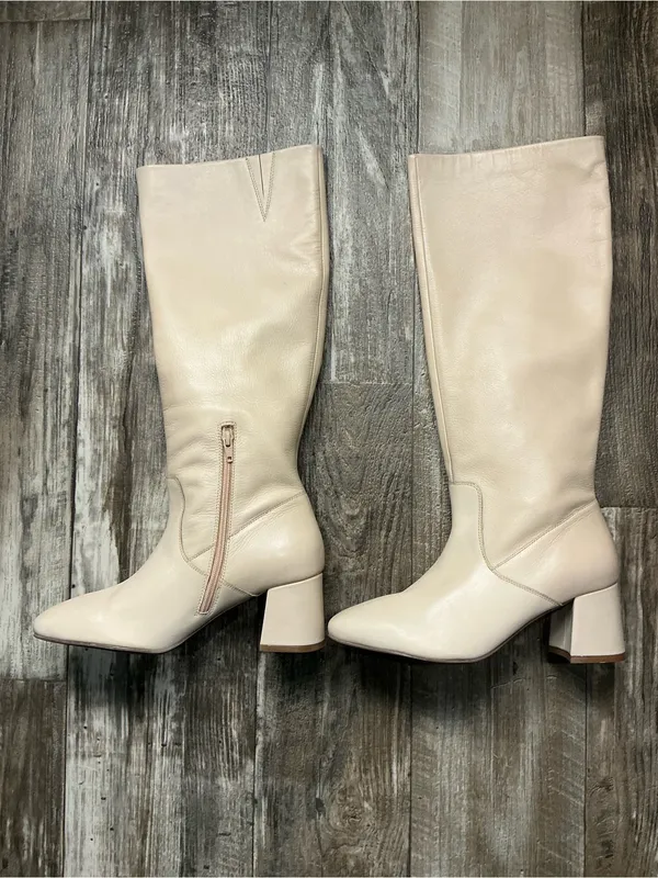 NWOB Seychelles Beige Knee High Block Heel Boots Size 10 - Image 14