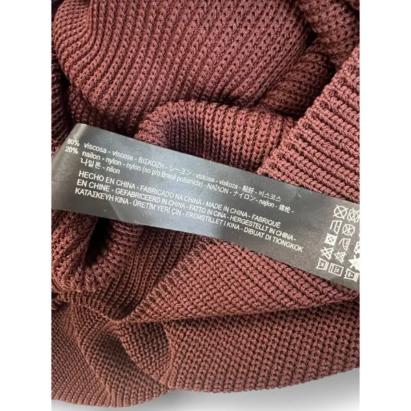 Nwt ZARA | S | Dress Knitwear Collection Long Double V-neck Slip Choc Brown - Image 7