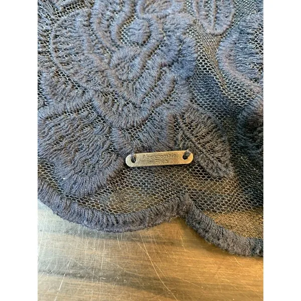 Abercrombie & Fitch‎ Whimsygoth Blue Floral Crochet Lace Sheer Tank Cottagecore - Image 6