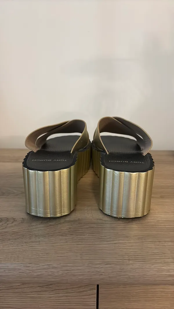 Tory Burch Gold Platform Sandals - Image 6