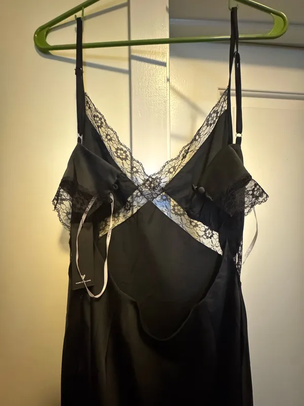 Lulus Black Silk Dress - Image 3