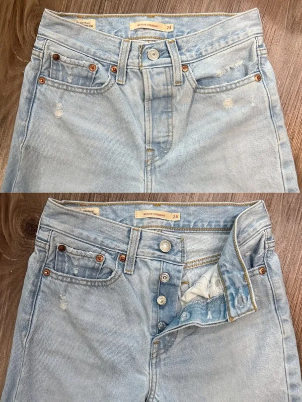 Levi’s Premium Wedgie Straight Jeans 24 Fits 25x25 Luxor Again Distressed $110 - Image 3