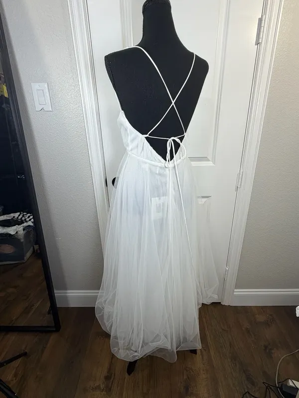 Hello Molly The Only One Maxi Dress White Tulle Size 4 - Image 4