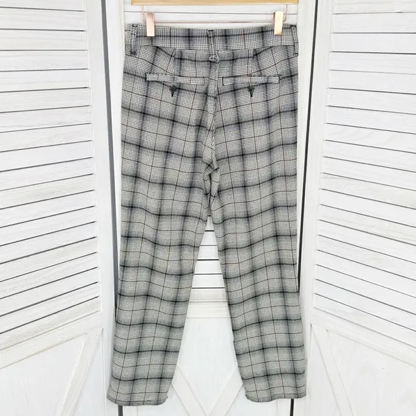 American Eagle Outfitters Plaid Flannel Super High‎ Rise Skinny Trousers Beige 4 - Image 3