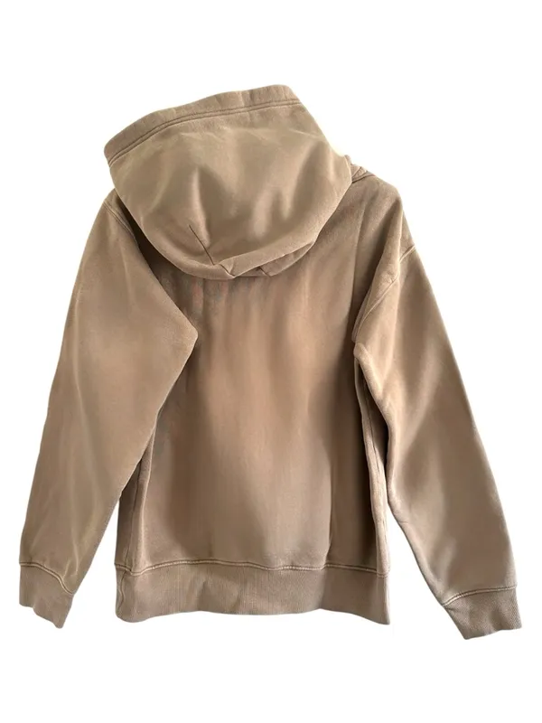 Aritzia Tna Cozy Fleece pullover Perfect Hoodie Clamshell light Brown XS comfy - Image 3