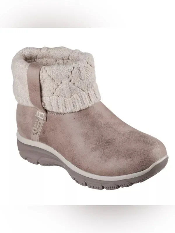 Skechers Women's Pale Taupe Knit-Cuff Ankle Boot Size 7.5 - Image 7