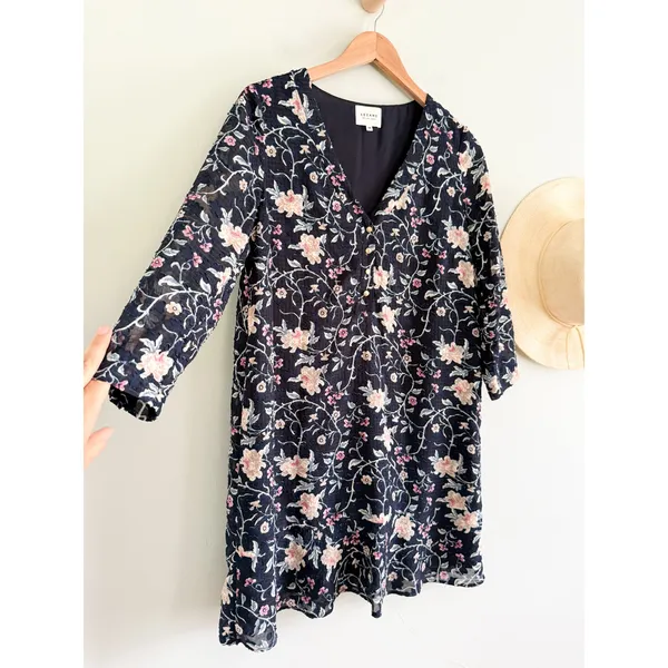Sézane‎ | Sezane | Robe Aure Floral Mini Dress Navy | Sz 38 / US Sz 6 - Image 2