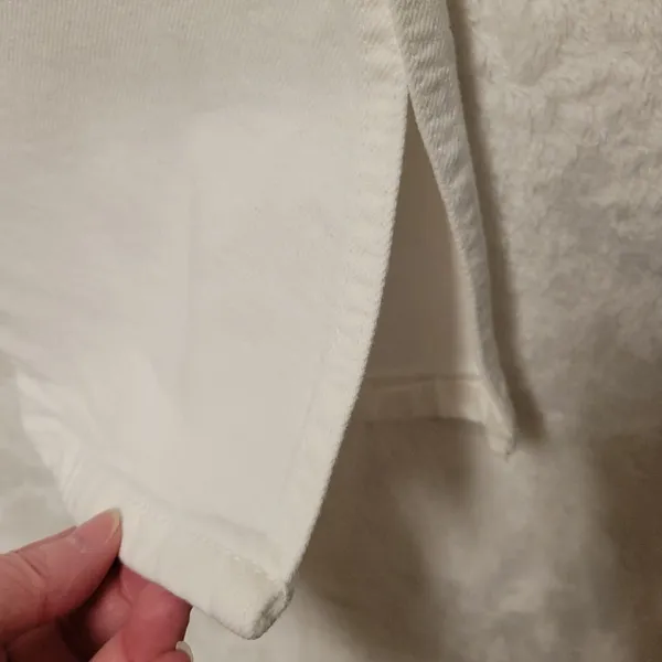 Zara High Rise Skinny Jean Womens Size 2 White Denim Summer Clean Girl Side Slit - Image 5