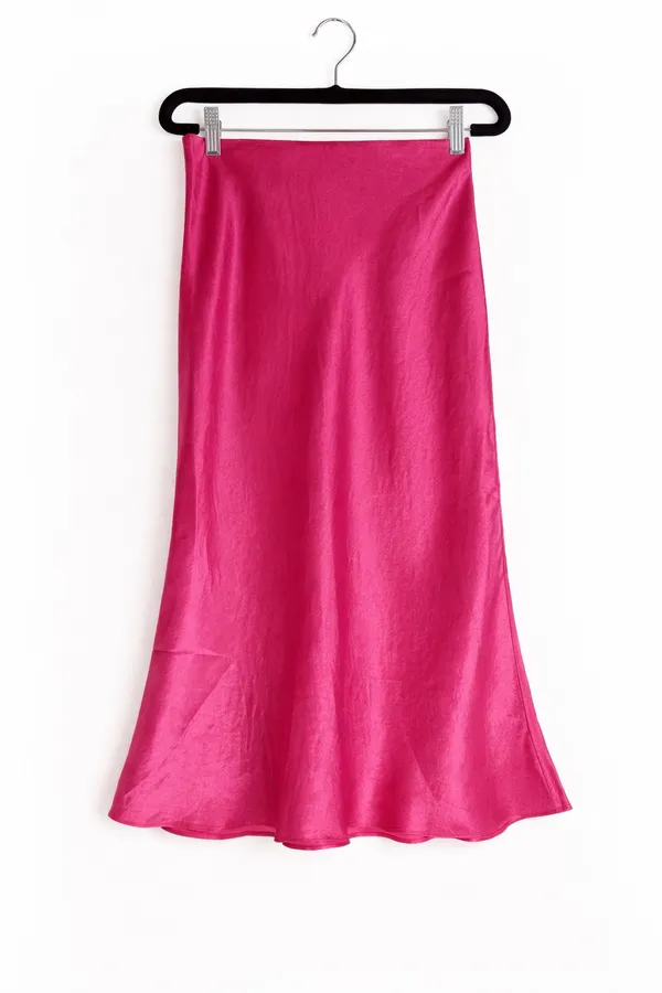 Babaton Satin Midi Skirt - Vibrant Pink (Size 4) - Image 4