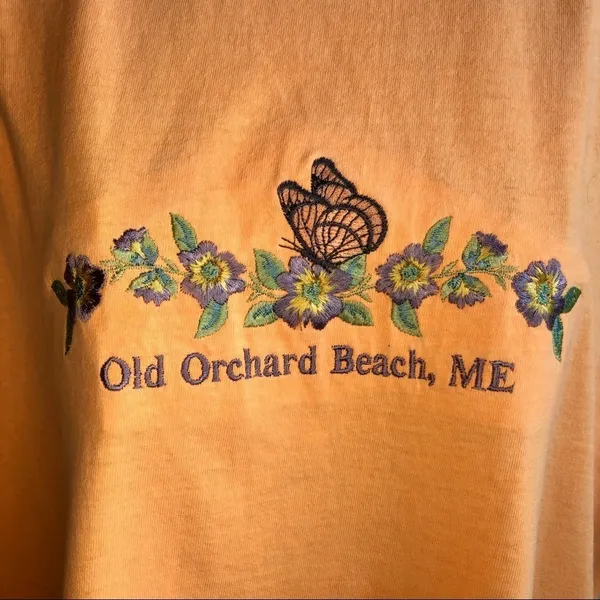 Embroidered Old Orchard Beach, Maine T-shirt/Tunic Peach Size Medium - Image 6