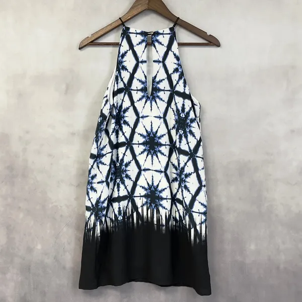 Tyche Geometric Halter Mini Dress Women Small Coastal Artsy Summer‎ Contemporary - Image 2
