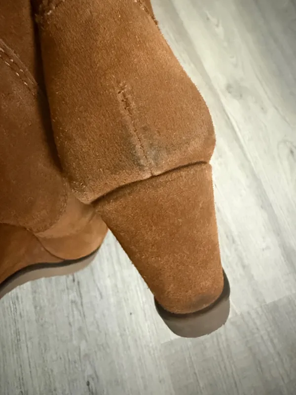 Sonoma Life+Style Suede Lace-Up Wedge Ankle Booties in Brown “Chestnut” Size 8.5 - Image 11