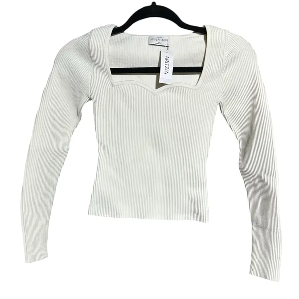 Aritzia Babaton Sculpt Knit Sweetheart Long sleeve XS NWT - Image 3