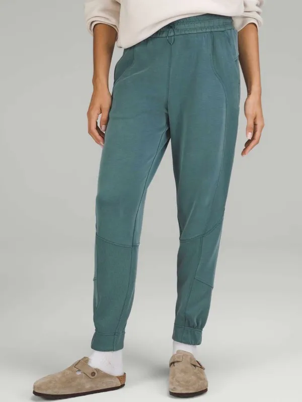 Lululemon Brushed Softstreme Ribbed High-Rise Jogger Green Jasper size 10 - Image 2