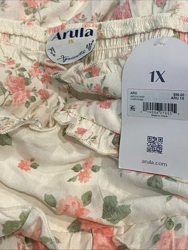 Arula GORGEOUS Skylar Floral Pink Roses Maxi Dress NWT 1X - Image 6