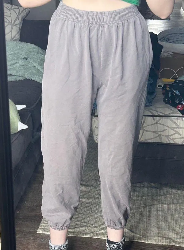 high waisted dark gray sweatpants - Image 3