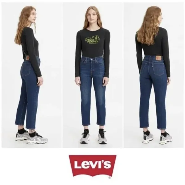 Levi’s Wedgie Straight Jeans Denim Button Fly Stretch Dark Wash Size 29 - Image 13