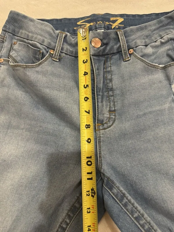7 For All Mankind Tummy less High Rise Slim Bootcut Medium Wash Jeans Sz 12 - Image 10