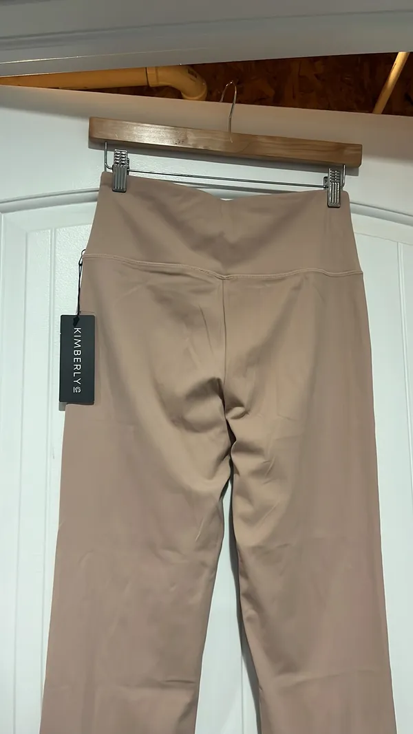 Kimberly C Womens High Waisted Flare Front Slit Contour Workout Leggings Sz M - Image 3