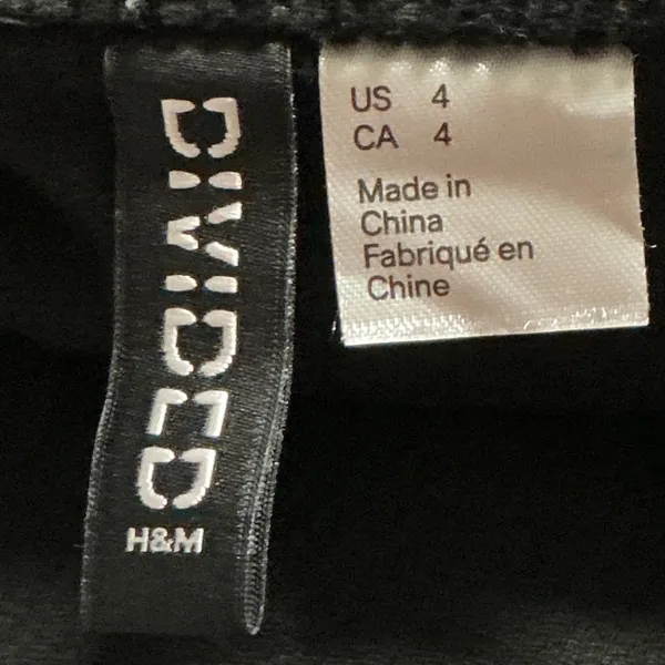H&M Divided Black Corduroy Overall Dress Women Size 4 - Image 8