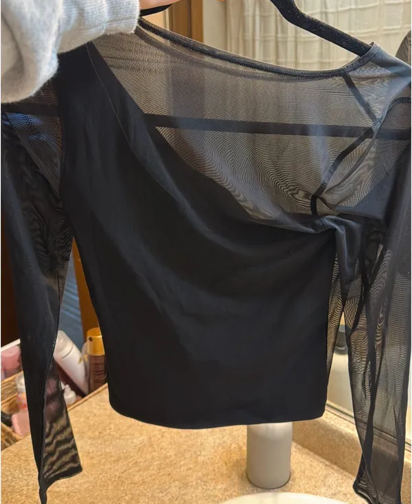 Abercrombie Black Sheer Long Sleeve - Image 4