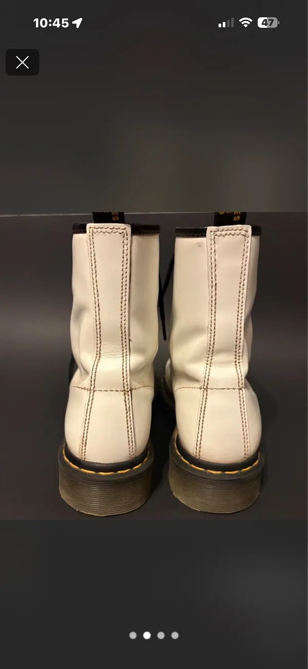 Boots Dr. Martens 1460 Women’s Smooth Leather Lace-Up White - Image 2