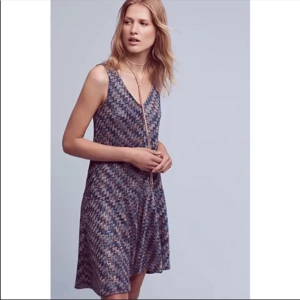 Anthro Maeve westwater‎ chevron knit v neck dress xs - Image 13