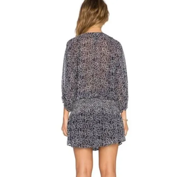 Ulla Johnson Samira Dress Silk Floral Drop Waist Mini Dress Bleu Blue Size 10 - Image 16