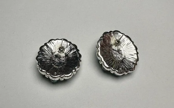 Avon Silver Tone & Blue Turquoise Color Pierced Earrings - Image 2