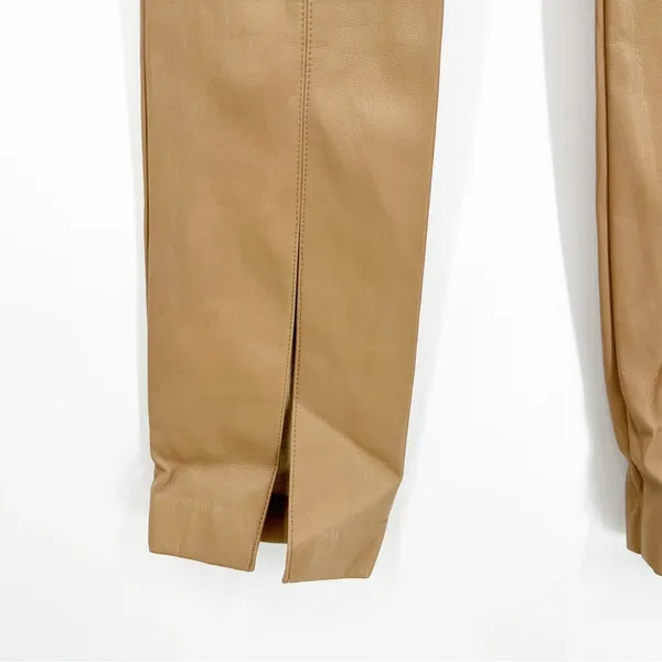 ZARA Faux Leather Skinny Pants Women's‎ Size XS Tan Minimalist Chic - Image 5
