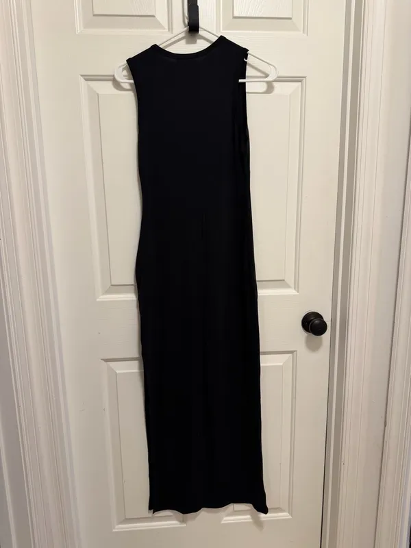 Quince Black Tencel Jersey Tank Maxi Dress Size Small - Image 4