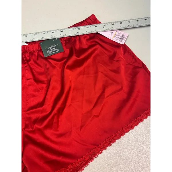 Wild Fable Red Satin Boxer Shorts Lace Trim Sleepwear XXL‎ NWT - Image 5