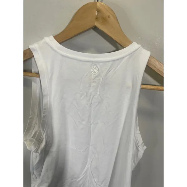 Lilly Pulitzer Tank Top Womens Medium White Luxletic Ruched Side Athletic Yoga - Image 5