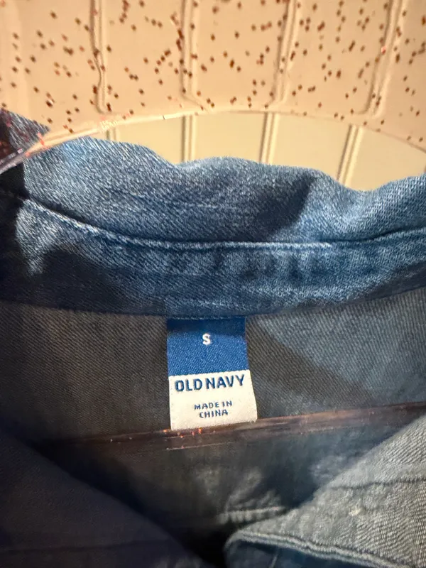 Old Navy Denim Chambray Button Front Shirt Dress Size Small - Image 3