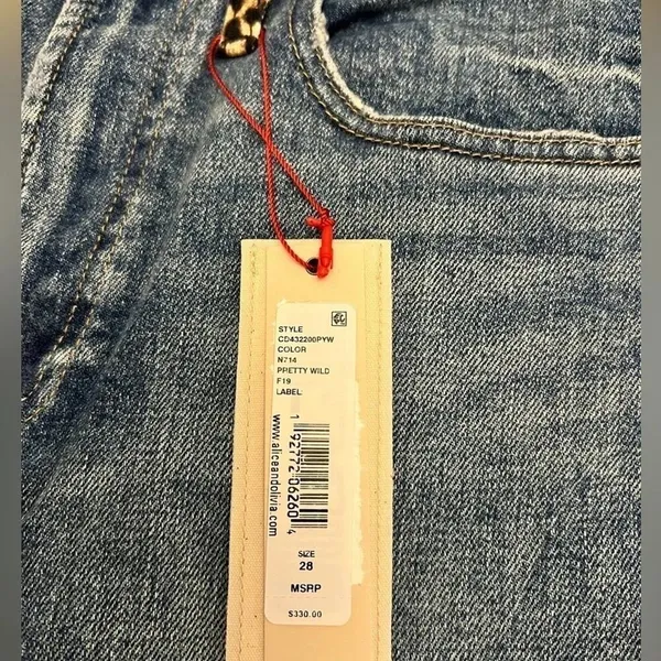 Alice + Olivia Amazing Animal Print High Rise Jeans Size 28 NWT - Image 12