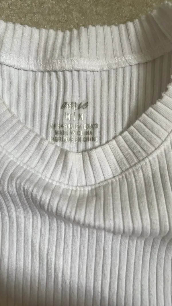 Aerie Tank Top Ribbed Cropped White - Image 2