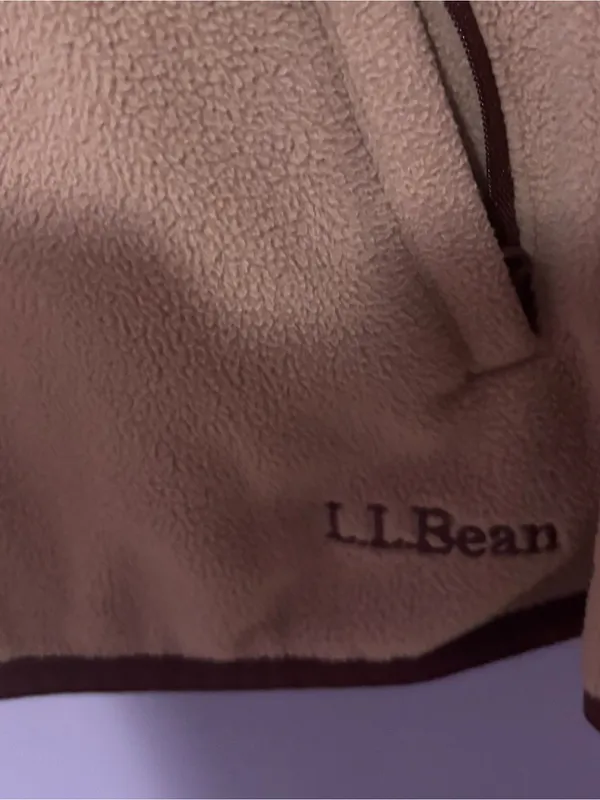 L.L.Bean Mauve-Taupe Fleece Jacket with Dark Trim - Image 2
